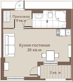 Планировка квартиры-студии Я-романтик